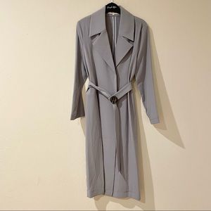 Simple Retro Blue Trench Coat